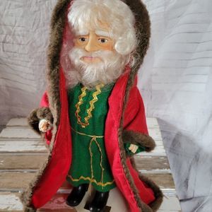 Homemade vintage Santa‎ Claus St Nick doll plastic home Xmas decor